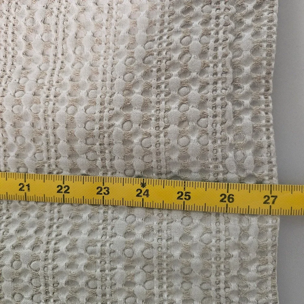 Crate and Barrel Tessa Standard‎ Sham Flax Beige Waffle Weave Linen Blend Modern